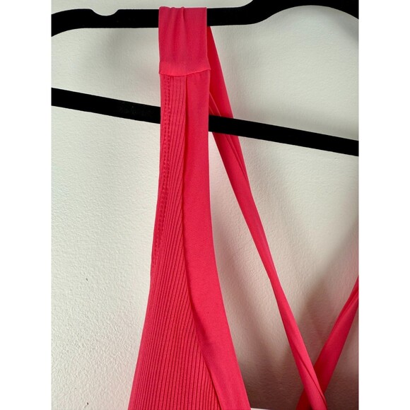 NWT Becca by Rebecca Virtue Swimwear w/ Corset lace-up Size M Coral swimsuit - Picture 14 of 15